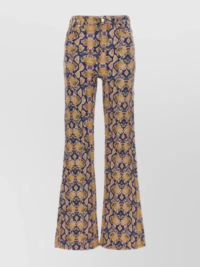 Ganni Python Jeans In Multicolor