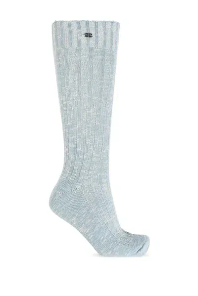 Ganni Socks With Lurex Thread In Blue