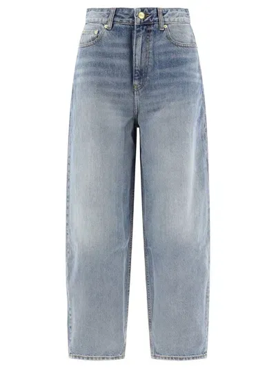 Ganni Stary Tapered Leg Jeans In Blue