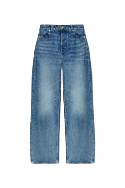 Ganni Straight Leg Jeans In Blue