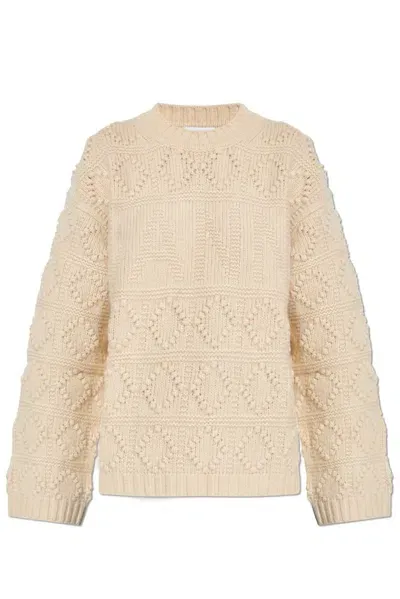 Ganni Sweater With Embroidered Pattern In White