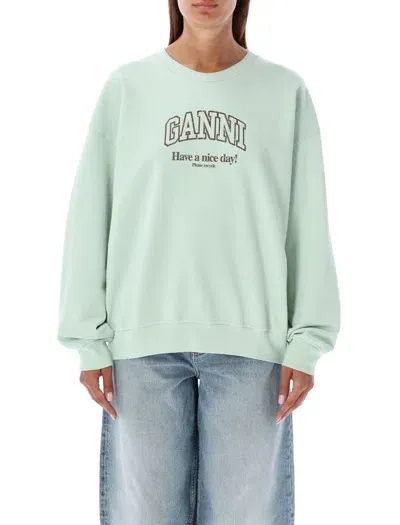 Ganni Sweaters In Aqua Foam