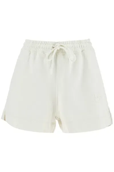 Ganni Sweatshirt Fabric Shorts In White