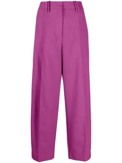 Ganni Trousers In Purple Wine