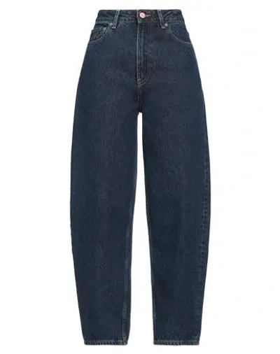 Ganni Organic Cotton Balloon Jeans In Blue