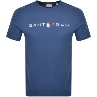 Gant Graphic Logo T Shirt Blue