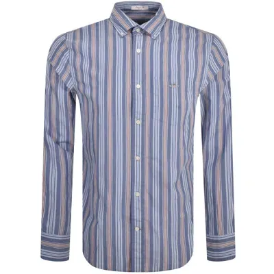 Gant Poplin Stripe Shirt Blue