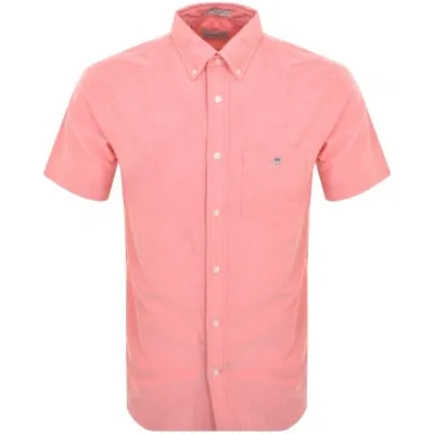 Gant Regular Oxford Short Sleeved Shirt Pink