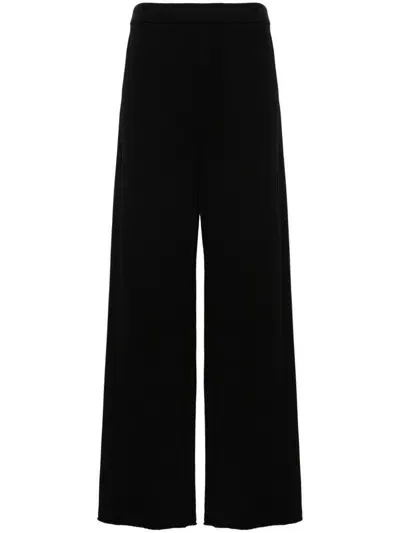 Gauchère Mid Rise Satin Wide Pants In Black