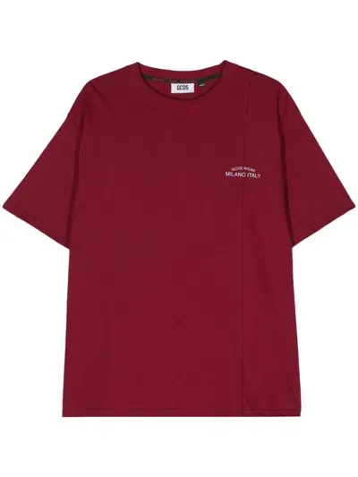 Gcds T-shirt Mit Logo-stickerei In Red