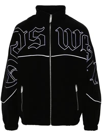 Gcds Embroidered-logo Jacket In Black