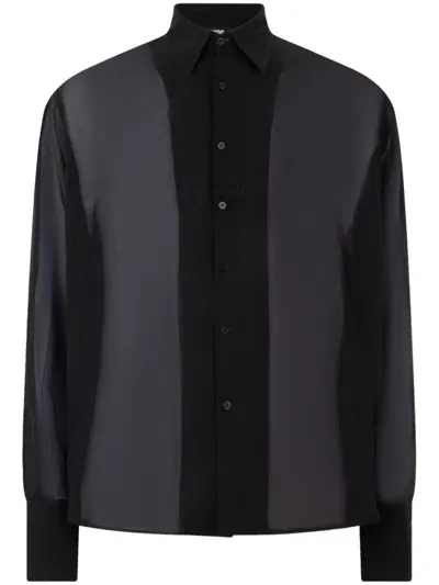 Gcds Georgette Shirt In Black