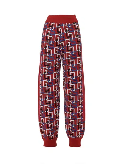 Gcds Logo Intarsia Knitted Pants In Multi