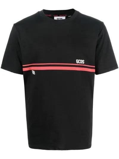 Gcds Logo-print Short-sleeve T-shirt In Black