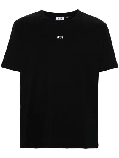 Gcds Logo Regular T-shirt Clothing In Black