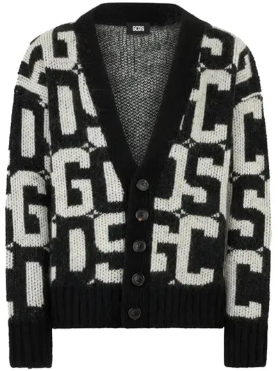 Gcds Monogram Buttoned Cardigan Clothing In White