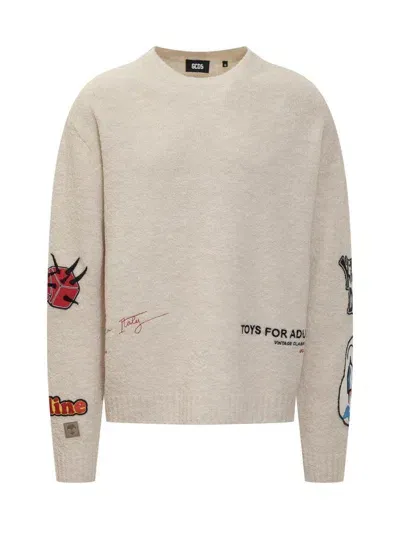 Gcds Patch Boucle Sweater In White