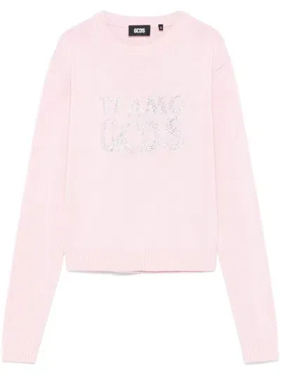 Gcds Ti Amo Bling Sweater In Pink & Purple