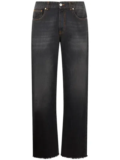 Gcds Wirdo Denim Straight Trousers Clothing In Black