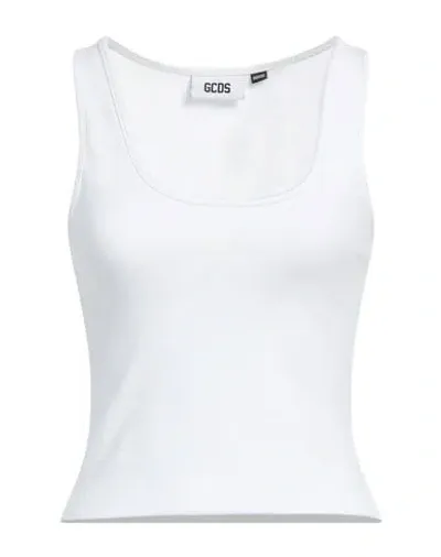 Gcds Sleeveless Jersey-knit Top In White