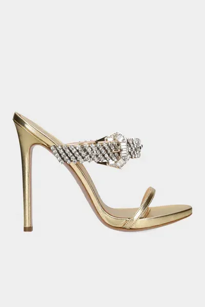 Gedebe Bianca Leather Sandal 120 In Gold In White