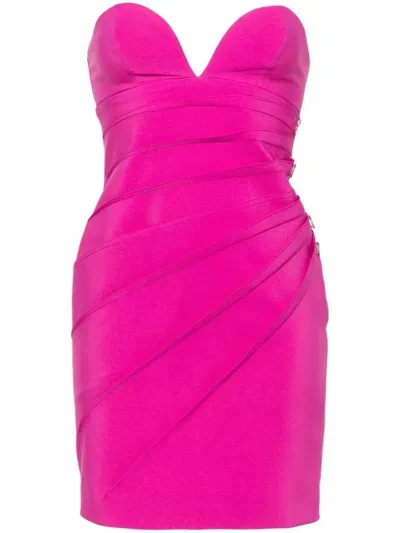 Genny Strapless Pleat-detail Minidress In Pink