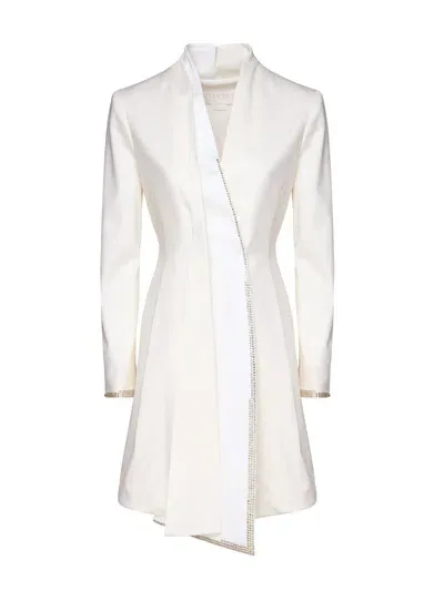 Genny Asymmetrical Shirt Dress In White