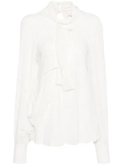 Genny Crepe De Chine Blouse In White