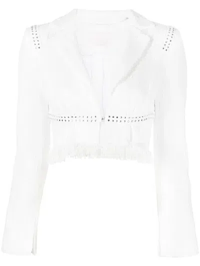 Genny Cropped-blazer Mit Kristallen In White