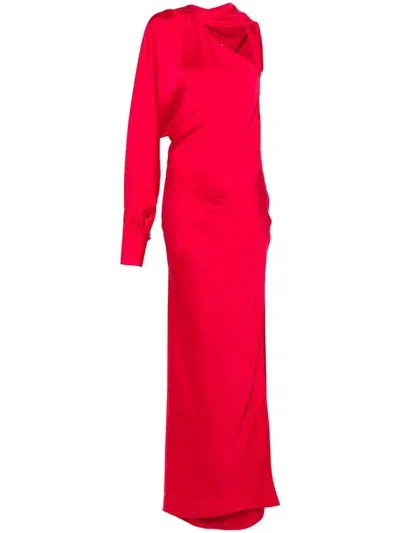 Genny Satin Maxi Dress In Red