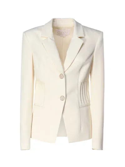 Genny Single-breasted Jacket With Details On The Sides In White