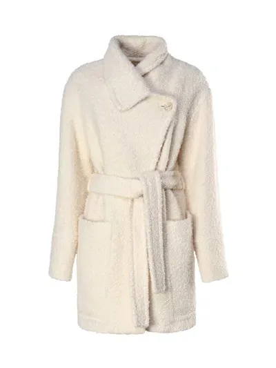 Genny Soft Fabric Coat In White