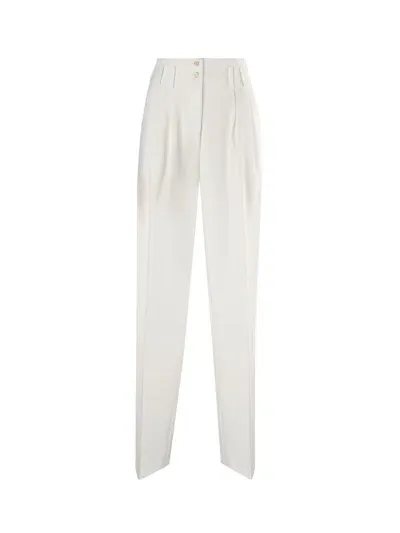 Genny High-waisted Straight-leg Trousers In White