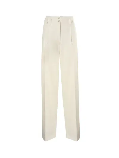 Genny Straight High-waisted Trousers In White