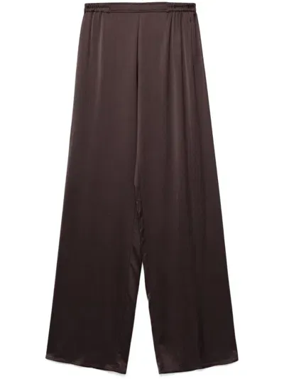 Gentry Portofino Satin Trousers In Brown