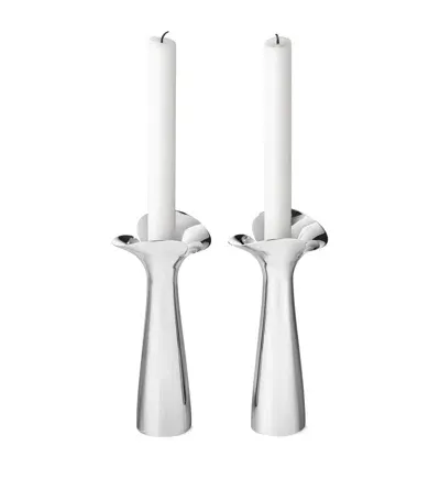 Georg Jensen Bloom Botanica Candle Holders In Metallic