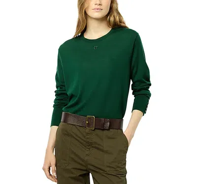 Gerard Darel Jade Merino Wool Crewneck Sweater In Green