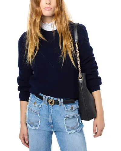 Gerard Darel Janine Wool Sweater In Navy