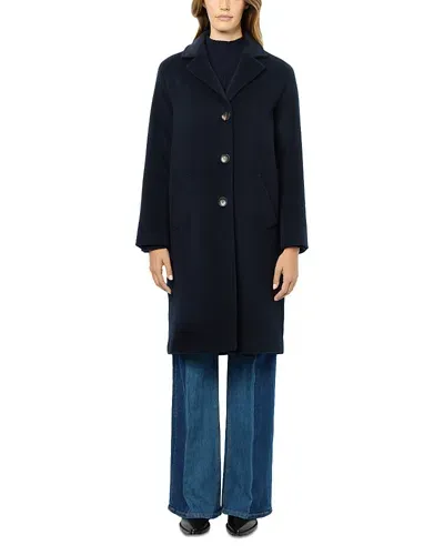 Gerard Darel Liline Wool Coat In Navy