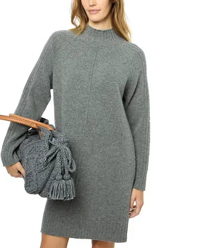 Gerard Darel Solia Mockneck Wool Mini Dress In Grey