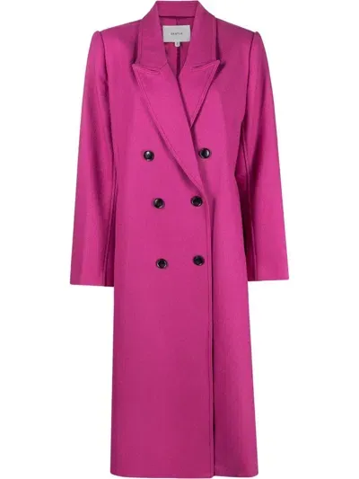 Gestuz Malene Double-breasted Coat In Pink