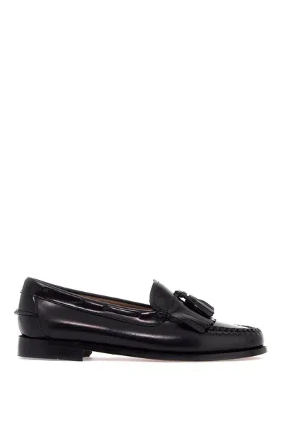 Gh Bass Esther Kiltie Weejuns Loafers In Brushed Leather In Black