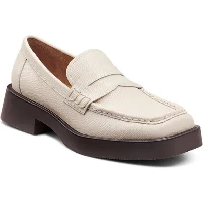 G.h.bass Bowery Lizard Embossed Loafer In Off White