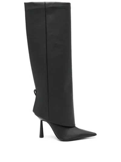 Gia Borghini 100mm Ros 31 Boots In Black