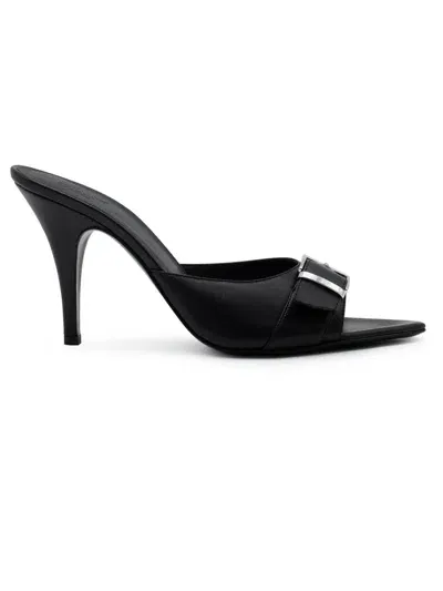 Gia Borghini Black Nappa Leather Dorothy Mules