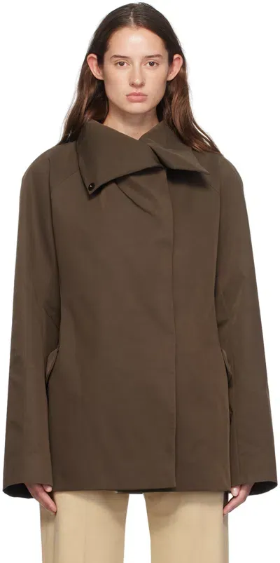 Gia Studios Brown High Neck Coat