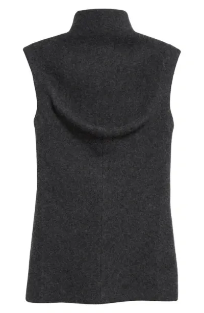 Gia Studios Folded Wool & Cotton Turtleneck Sleeveless Sweater In Dark Grey