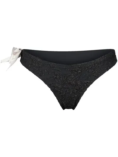 Giambattista Valli Bow-detail One-shoulder Bikini In Black