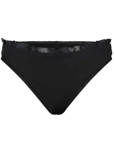 Giambattista Valli Bow-detail Ruffled Bikini Set In Black