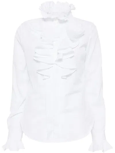 Giambattista Valli Ruffle Shirt In White